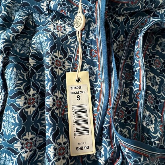 Max Studio Paperbag Belt Pant Blue S NWT - Picture 4 of 6